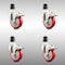 Service Caster 4 Inch 316SS Red Poly Swivel 1-3/4 Inch Expanding Stem Caster Set Lock Brake SCC-SS316TTLEX20S414-PPUB-RED-134-4 - alternate 1